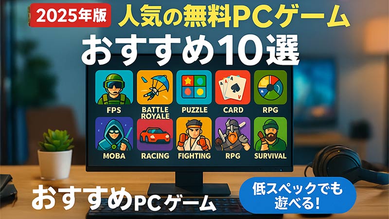 【2025年版】人気の無料PCゲームおすすめ10選｜低スペックでも遊べる！