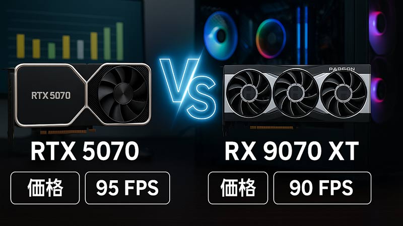 【2025年】RTX 5070とRX 9070 XT徹底比較｜価格・性能・消費電力で選ぶならどっち？