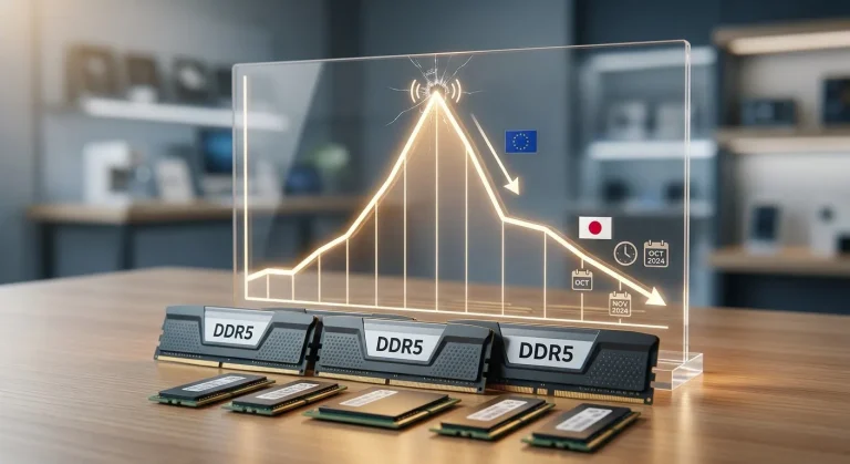 DDR5価格が「天井打ち」のシグナル——欧州で6ヶ月ぶりの下落、日本市場はいつ恩恵を受けるか