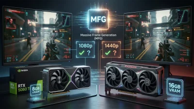 RTX 5060 Ti vs RX 9070 徹底比較【2026年版】｜8GB vs 16GB VRAM・MFGで逆転するかを1080p/1440p別に検証