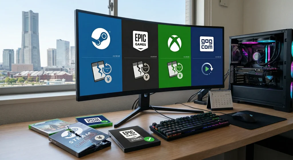 PCゲームの返金方法6ストア比較