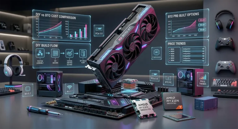 Ryzen 7 9800X3D + RX 9070 XT 構成ガイド【2026年版】自作・BTOの費用比較と選び方