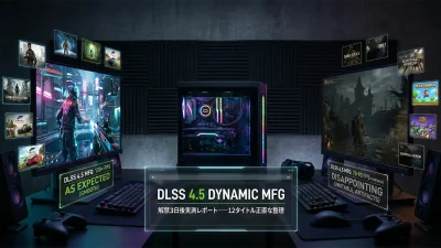DLSS 4.5 Dynamic MFG 解禁3日後レポート——12タイトル実測・「期待通り」と「期待外れ」を正直に整理する