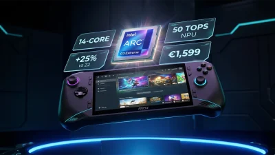 Intel Arc G3 Extreme 完全先行解説｜14コア Panther Lake + Xe3 iGPU で Ryzen Z2 Extreme を+25%打破、MSI Claw 8 EX AI+ €1,599 で Computex 2026 登場へ【2026.5】