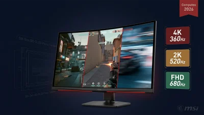 MSI 世界初トリプルモード QD-OLED 「MPG OLED 322URDX36」 Computex 2026 発表｜4K 360Hz / 2K 520Hz / FHD 680Hz 切替で FPS と大型タイトルを1枚に統合