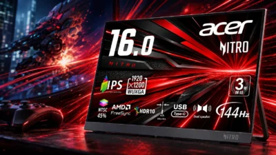 Acer「Nitro PG161WP1bmiuux」発売。16型144Hzモバイルモニターが1万9,999円