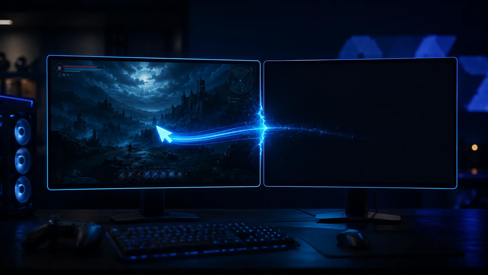PCゲーム中にマウスカーソルが別モニターへ移動する原因