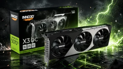 2スロット厚のRTX 5070 Tiが税込16万7,200円｜ELSA公式でINNO3D「X3 OC」をトリプルファン仕様で販売中