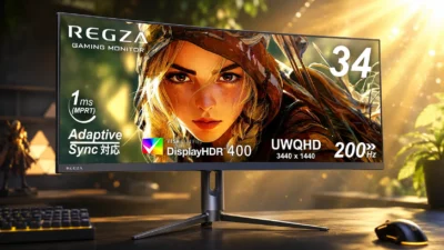 REGZA RM-34G6SEは買い？34インチ・UWQHD・200Hz対応の湾曲ゲーミングモニターを解説