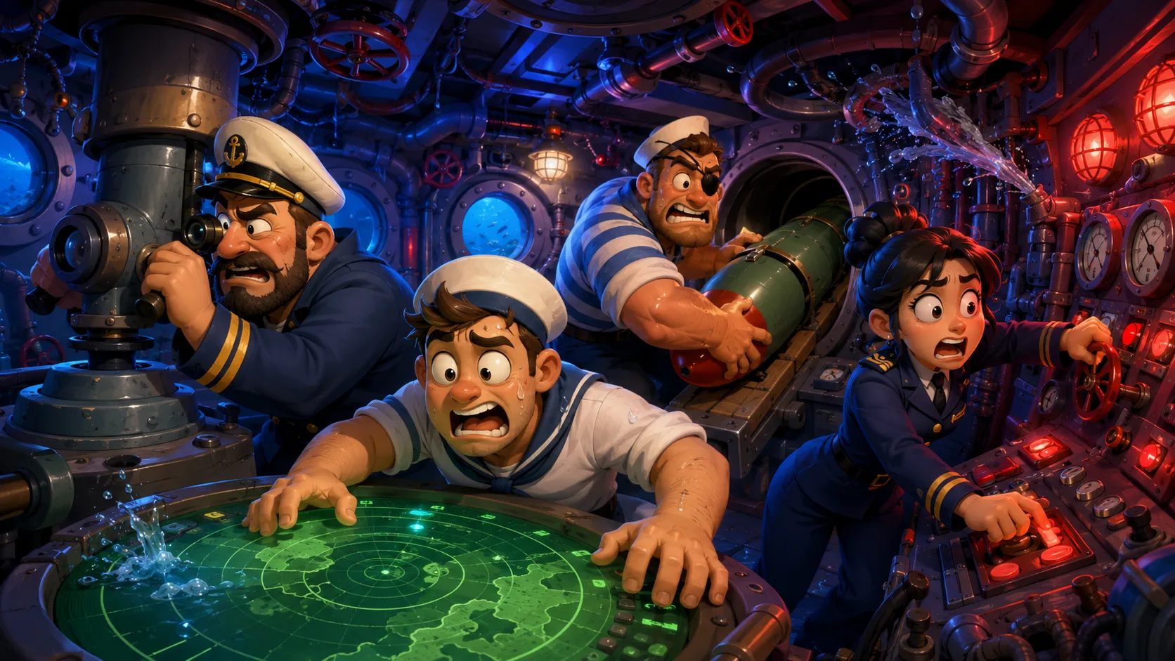 最大4人で潜水艦を動かす協力ゲーム『S.O.N.A.R.』