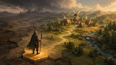 戦闘なしのローグライトデッキ構築『Tavrik』Steamでデモ版配信中。カードで道路や橋を造り、エネルギー切れになる前に村を目指す
