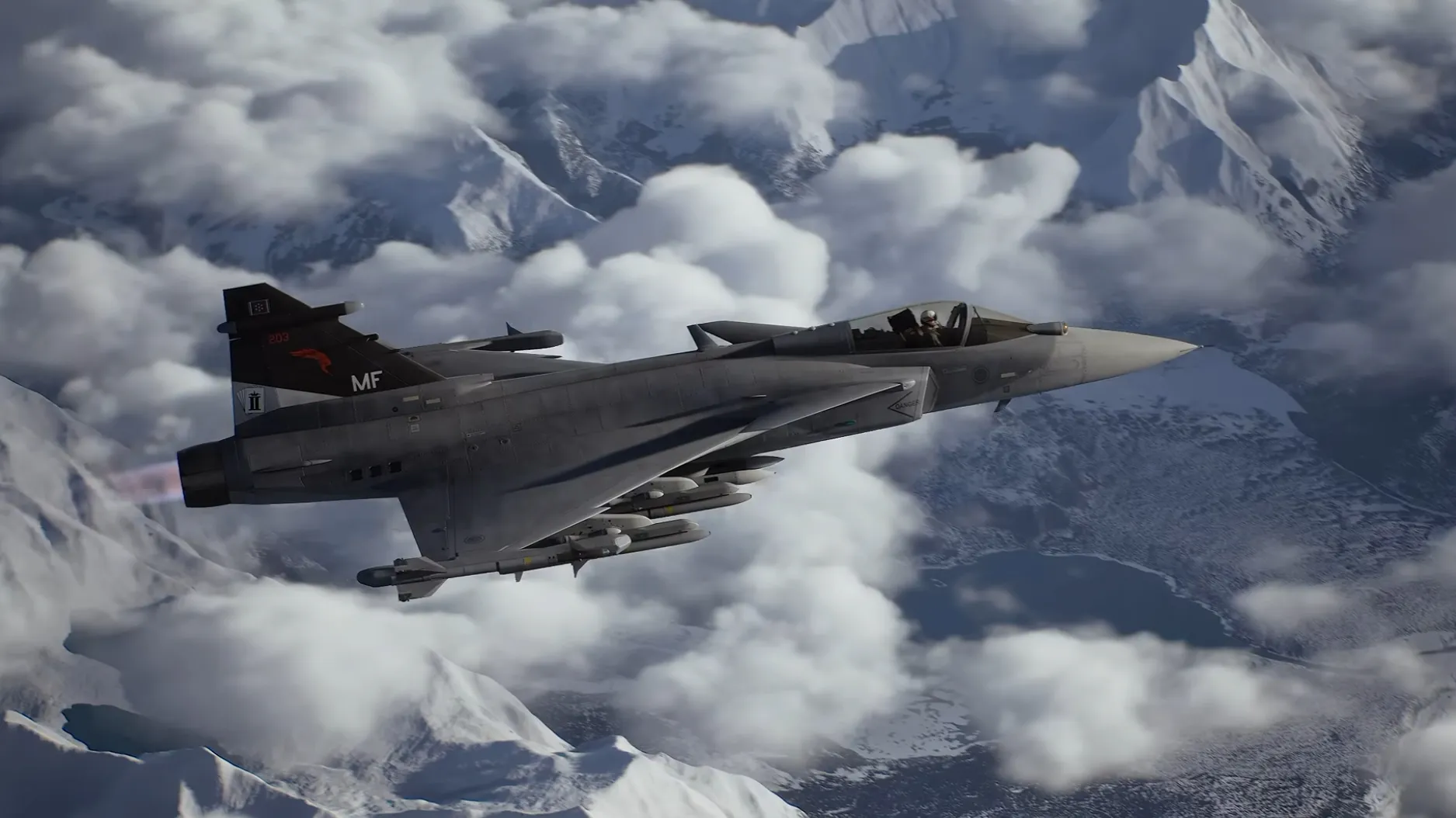 エースコンバット8 Gripen E 雲間を飛行