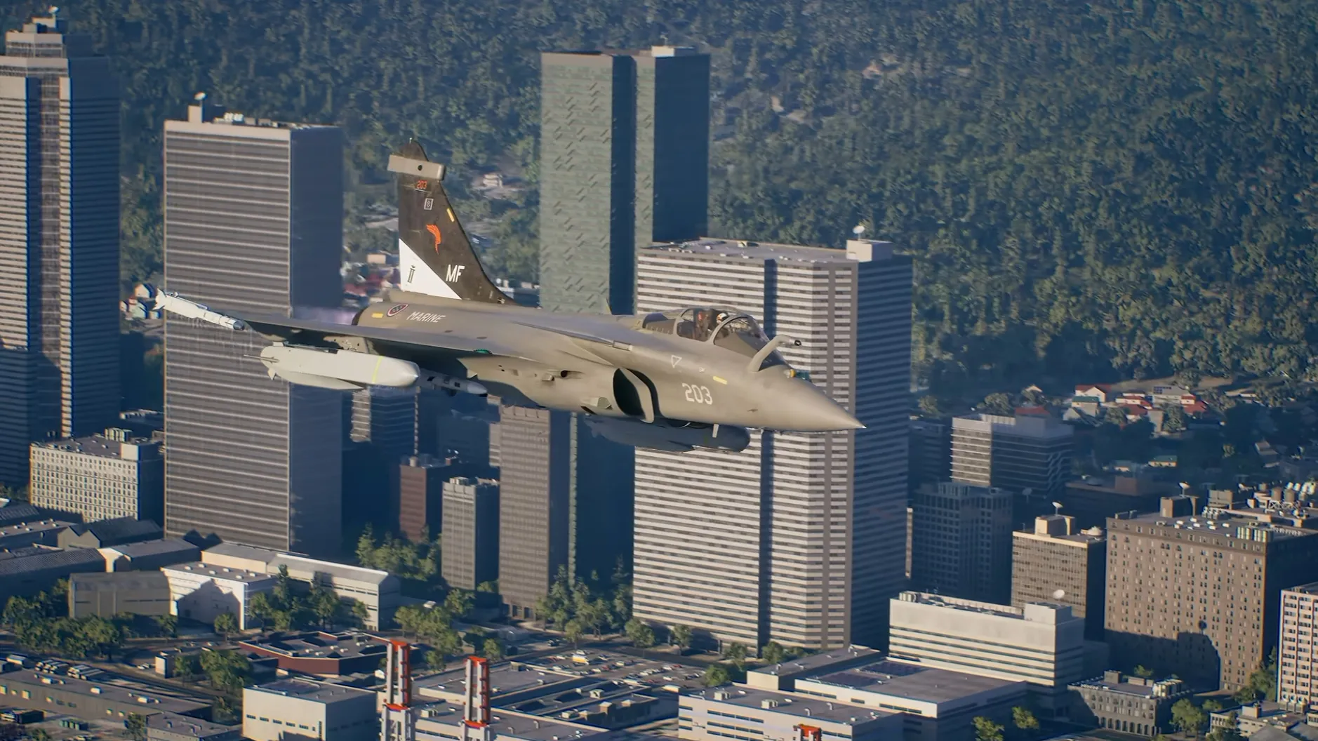 エースコンバット8 Rafale M 都市上空を飛行