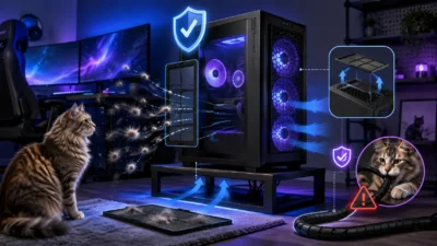 猫の毛からゲーミングPCを守る方法｜置き場所・防塵フィルター・電源コードのかじり対策まで詳しく解説します【2026年版】