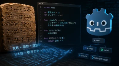 Godotは楔形文字でもコードを書ける｜GDScriptで日本語・古代文字を識別子に使える理由