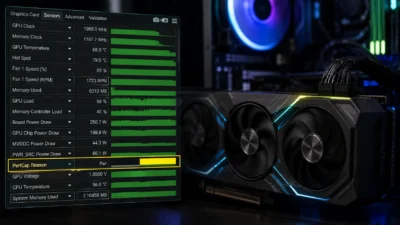 GPU-ZのPerfCap Reason「Pwr」とは｜ゲーム中に表示されても正常か、電源ユニット不足との違いと見分け方