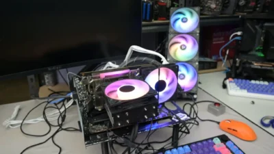 GTX 1080 TiにCPU用デュアルタワークーラーを直結してGPU温度32℃｜約300W負荷で標準比24℃低下の中身