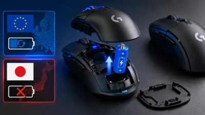 Logicoolのゲーミングマウスはバッテリー交換可能に？EU版と日本版の違いを解説