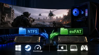 ゲーム用SSDはNTFSとexFATどちらがいい？DirectStorage・BypassIO・Steam・Mac互換性を解説