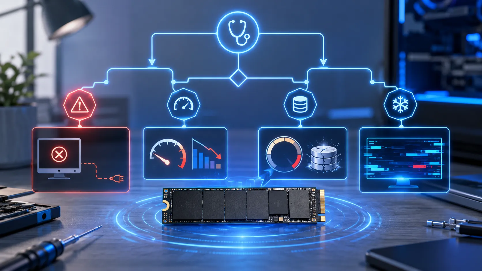NVMe SSDのトラブルを症状から探す診断チャート