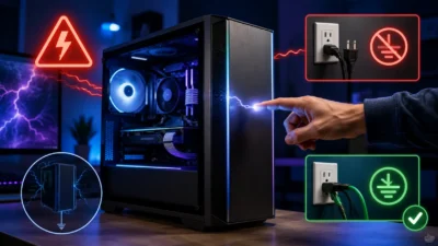 PCケースを触るとビリビリする原因と正しい対処法｜アースなし・漏れ電流・危険な感電症状の見分け方を徹底解説【2026年版】