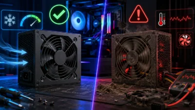 電源ユニットのファンが回らない・一瞬で止まる原因｜Corsair/Seasonic対応セミファンレスと故障の見分け方【2026年版】
