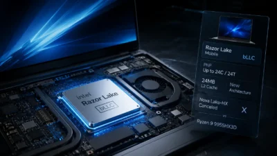Intel「Razor Lake」にbLLC搭載モバイル版が浮上｜Nova Lake-HXは見送り、9955HX3Dに対抗