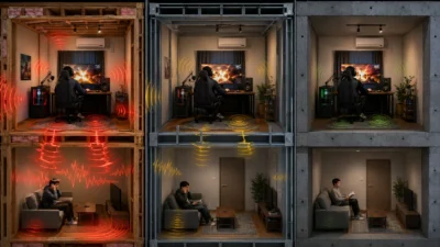 ゲーマーが賃貸で防音を求めるなら鉄筋一択か？木造・鉄骨との遮音差をボイスチャット・打鍵音・爆発音・足音別に検証【2026年版】