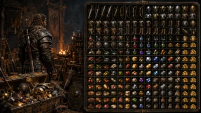 スカイリムの重量制を廃止するMod『Grid Inventory』｜140マスに武器・防具・ゴールドを詰めるテトリス式収納、日本語対応
