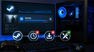 Steamのアップデートが「予約済み」のまま始まらない原因｜今すぐダウンロードしても戻る時の対処