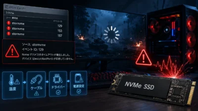 stornvmeイベントID 129・153・157の原因と直し方｜ゲーム中のフリーズ・SSD応答停止を切り分け【2026年版】