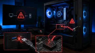 「USB Device over current status detected」でPCが起動しない原因｜前面USB・ヘッダー・短絡を確認