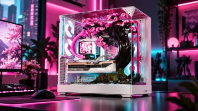 ゲームすると桜が咲くAFTERSHOCK製RTX 5080 PC「CHERRY BLOOM」｜約224万円、70輪が熱で開く仕組みを検証