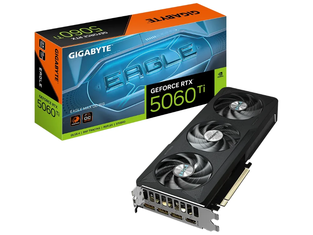 GIGABYTE GeForce RTX 5060 Ti EAGLE MAX OC 16Gの本体とパッケージ