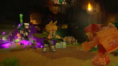 『Hytale』Chapter 1のGoblin Breachで戦うプレイヤー