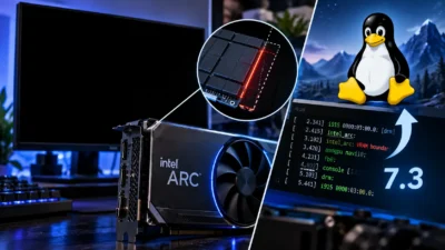 一部のArc BシリーズがLinuxで黒画面になる原因はVRAMの境界計算｜Linux 7.3で修正、自分の環境はログで確認できる