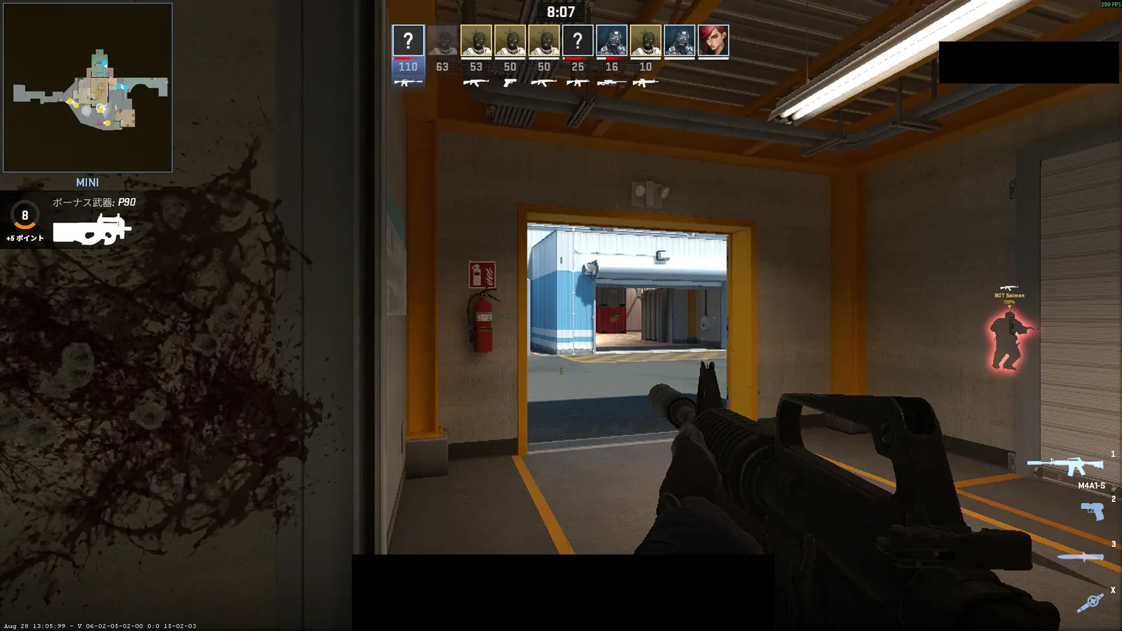 NVIDIA Reflexを無効にしてCounter-Strike 2をプレイした画面