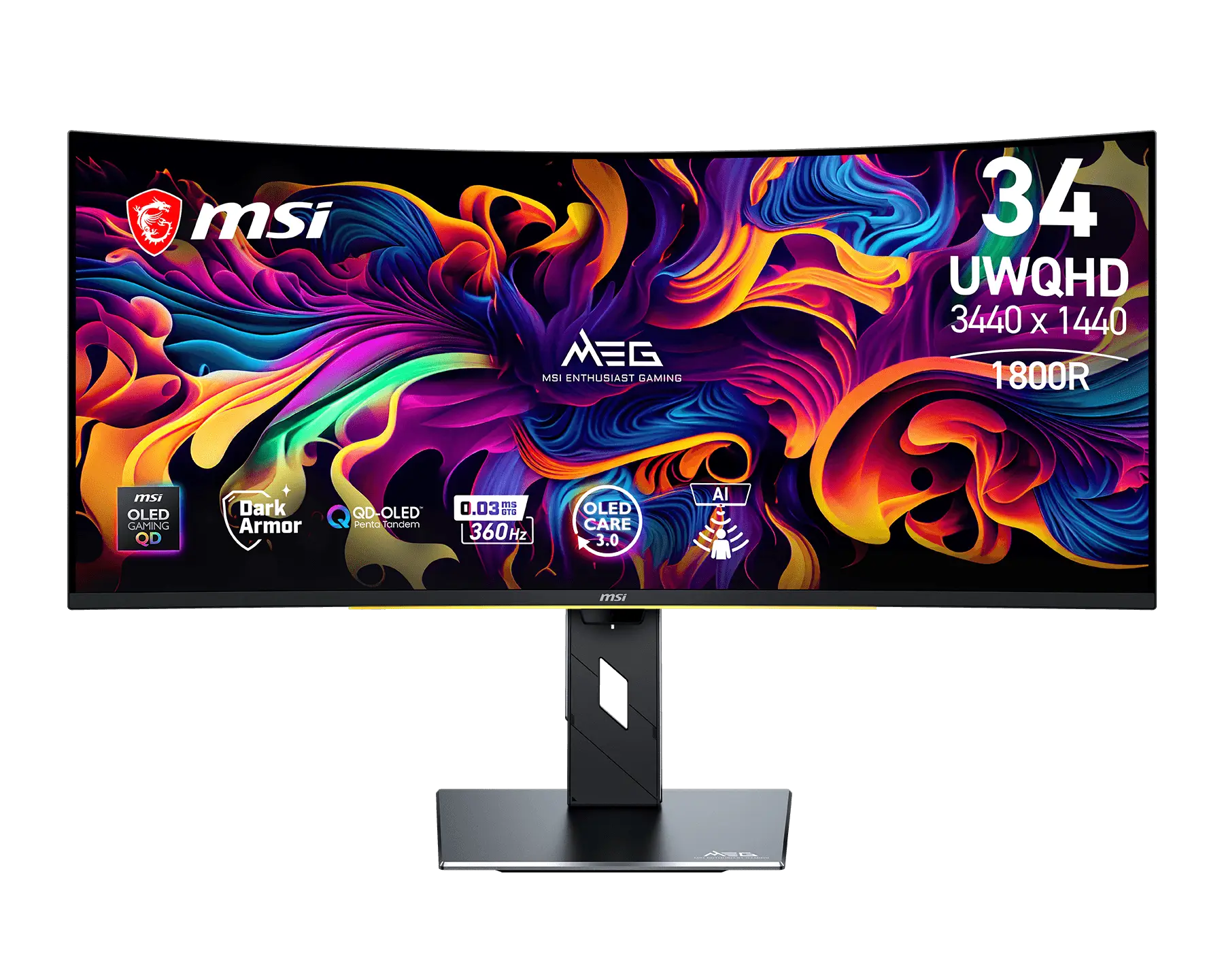 MSI MEG X 34インチUWQHD曲面QD-OLEDゲーミングモニター