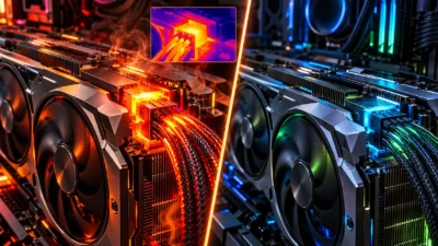 DLSS 5でRTX 5090の12V-2×6が91.7℃に｜16ピン平均582.7W、RTX 5080は52℃で済んだ理由【2026年9月】