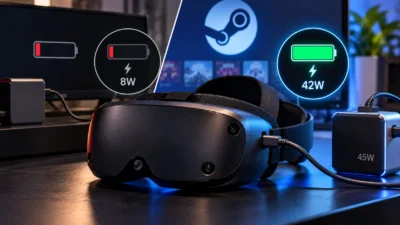 Steam Frameの充電が遅い問題をSteamOS 0.3.0で修正｜8W→最大42W、45W充電器で十分？