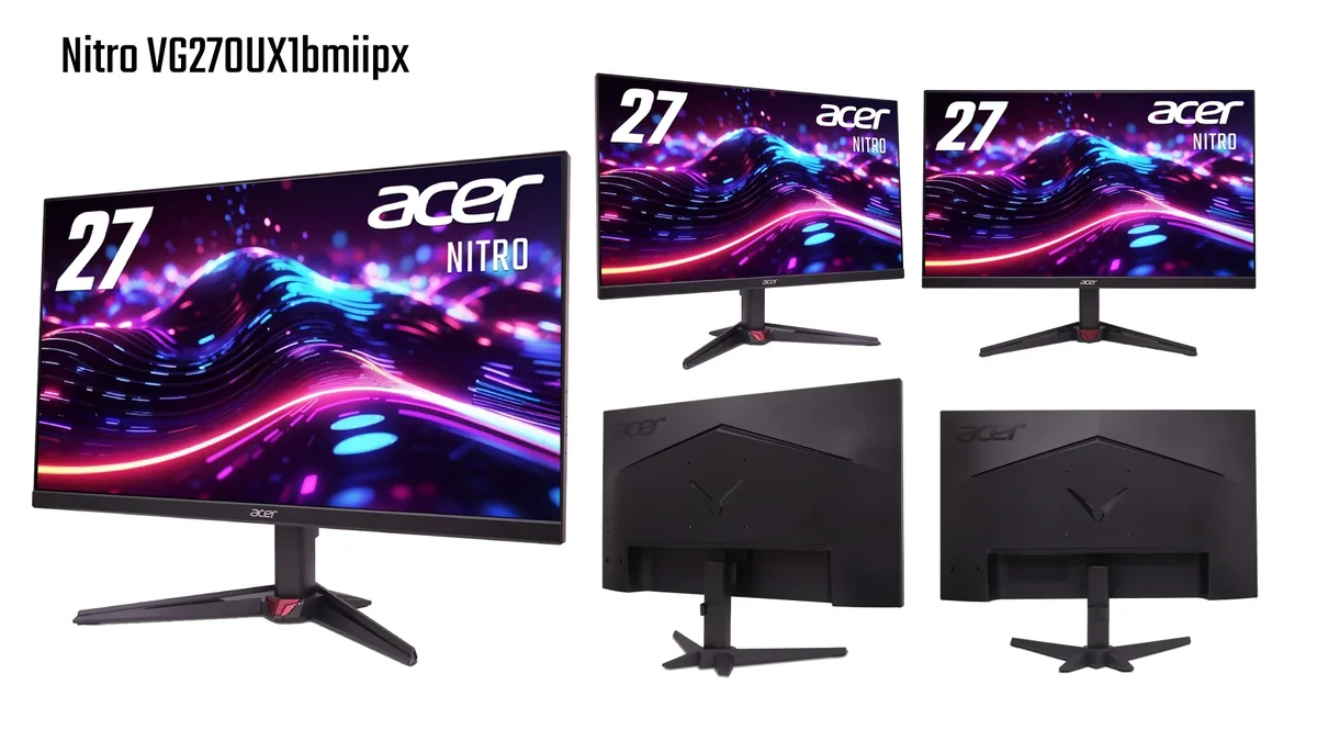 Acer Nitro VG270UX1bmiipxの外観（三脚型スタンド）