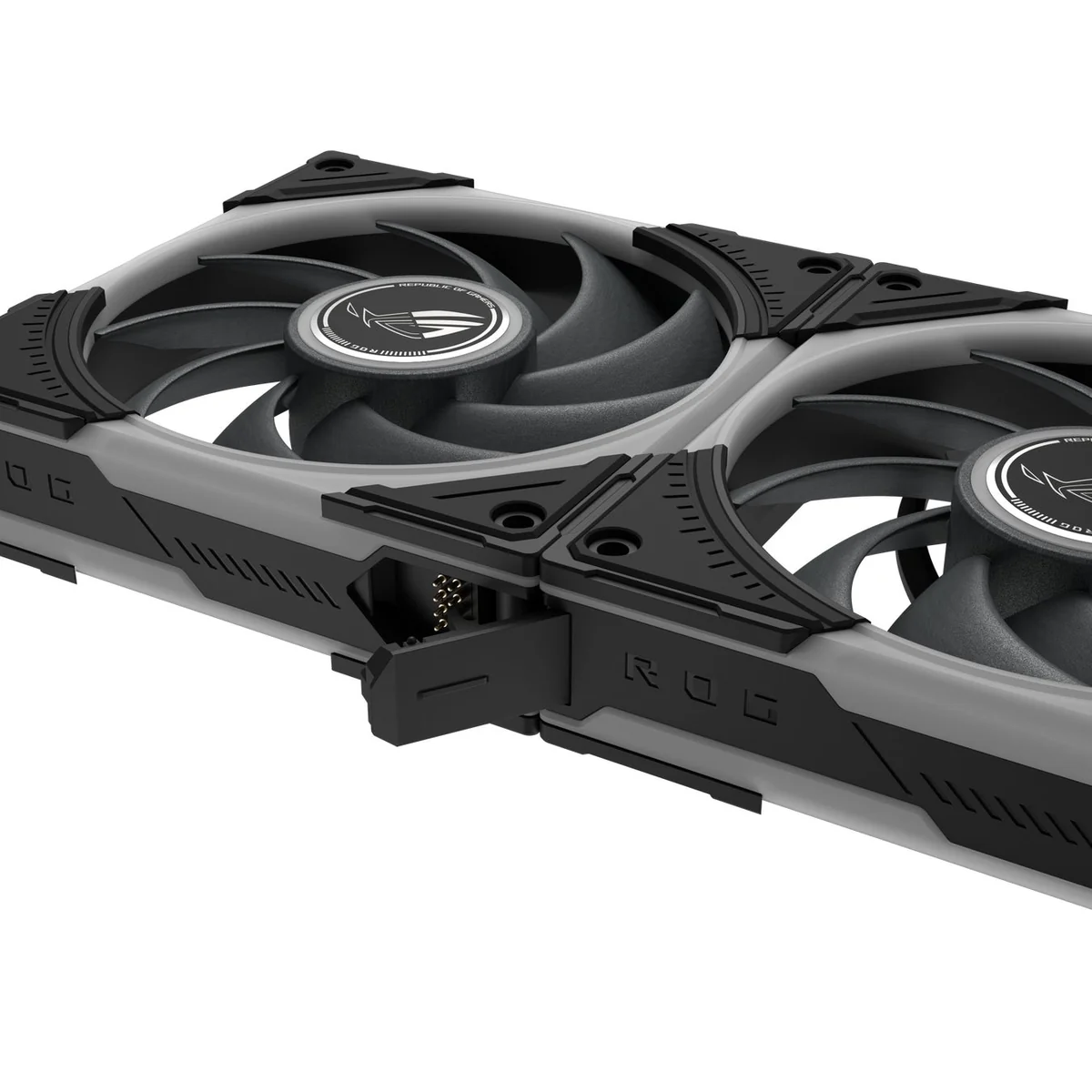 デイジーチェーンコネクターで連結したROG Eurux GR120 ARGB 2基