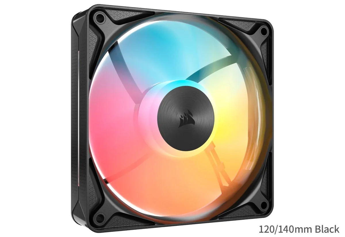 CORSAIR RS II ARGB 120mm・140mmファンの外観（ブラック）
