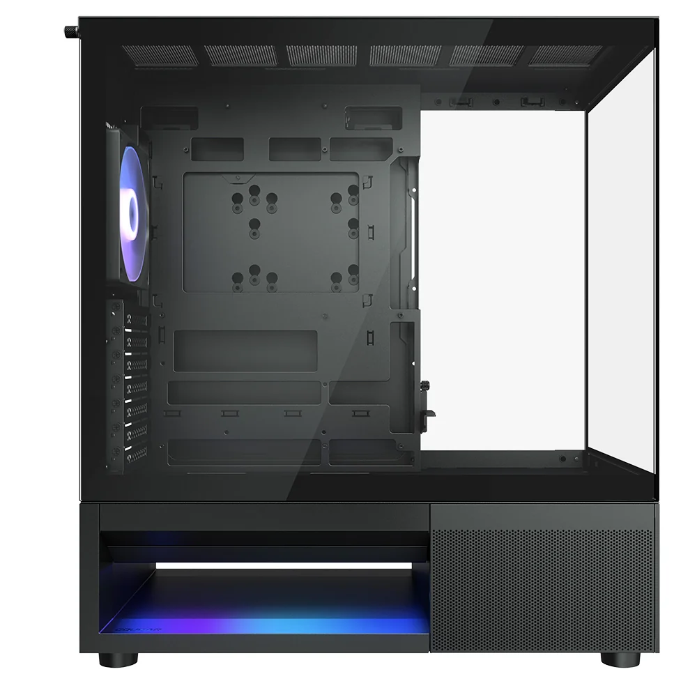 CFV220 RGBの側面。メインチャンバーの下に底面の吸気スペースがある