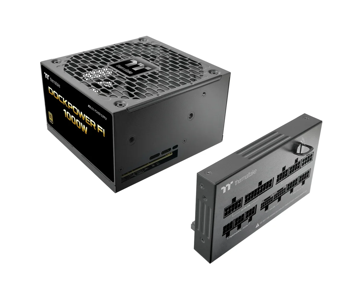 Dockpower FI 1000Wの電源本体と、取り外したドックモジュール