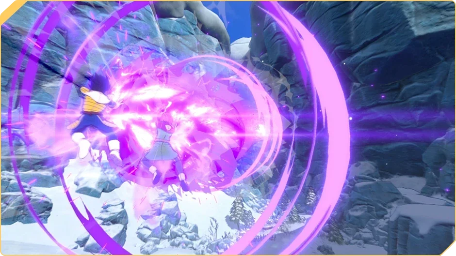 ドラゴンボール ゼノバース３のバトル場面で技が激しくぶつかる公式画像