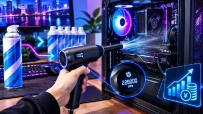 電動エアダスターは3,000円未満でも掃除に使える？缶との費用逆転は6本目、回転数表示の落とし穴と選び方【2026年10月】