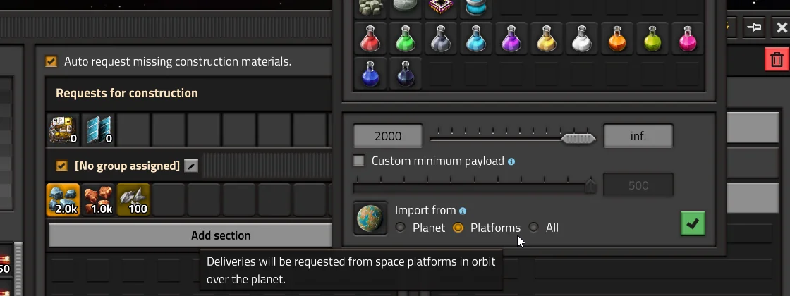 Factorio 2.1の宇宙プラットフォーム間物流