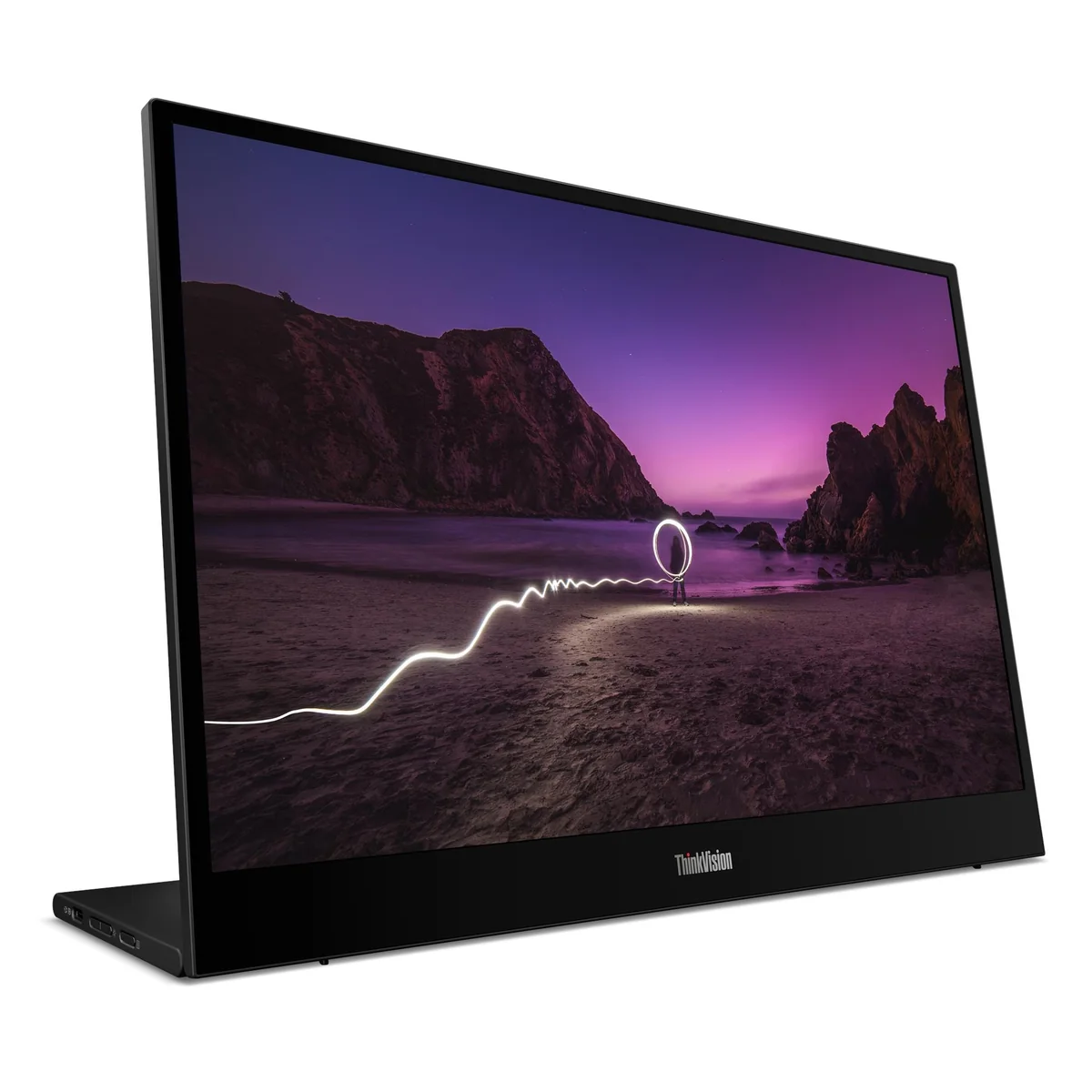 Lenovo ThinkVision M16 正面とスタンド