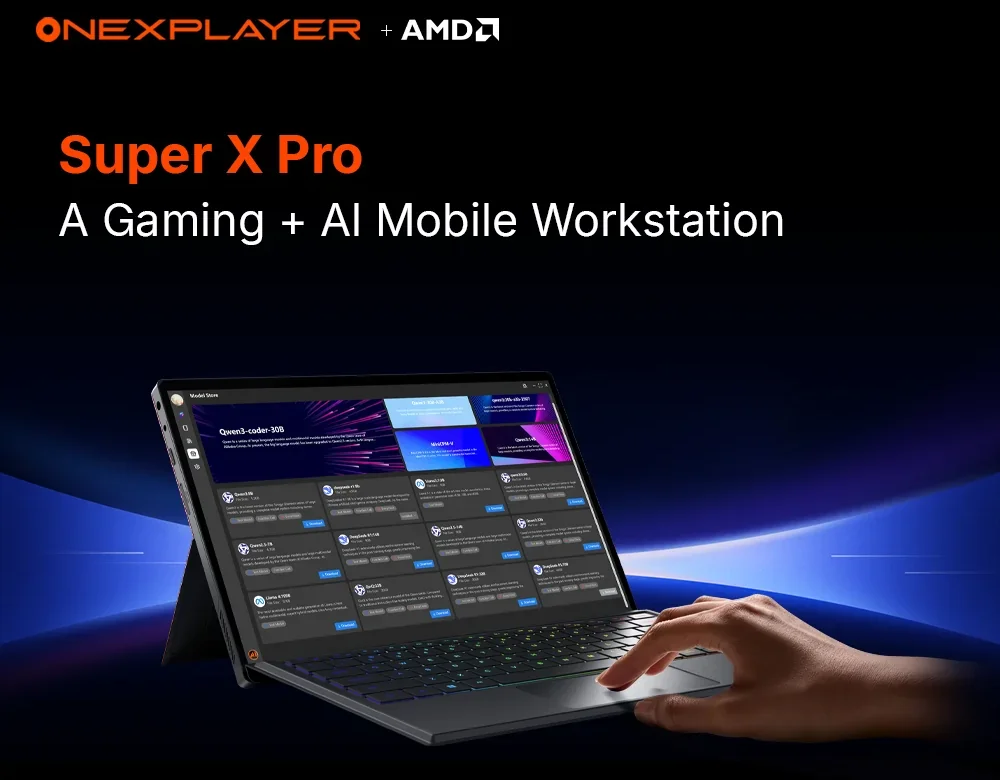 OneXPlayer Super X Proの外観(キーボード装着時)